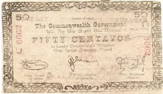 Philippine notgeld 50 Centavos, 1943 obverse