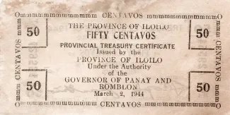 Philippine notgeld 50 Centavos, 1944 reverse