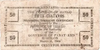 Philippine notgeld 50 Centavos, 1944 reverse