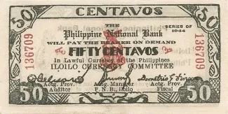 Philippine notgeld 50 Centavos, 1944 obverse