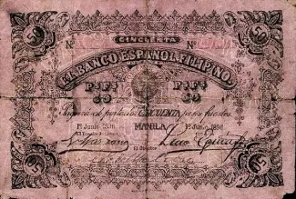 Philippine notgeld 50 Pesos Fuertes, 1896 obverse