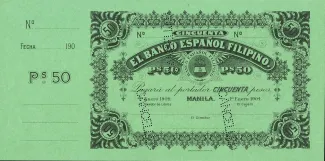 Philippine notgeld 50 Pesos, 1904 obverse