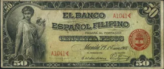 Philippine notgeld 50 Pesos, 1908 obverse