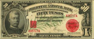 Philippine notgeld 50 Pesos, 1920 obverse