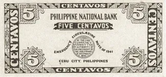 Philippine notgeld 5 Centavos, 1941 reverse