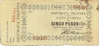 Philippine notgeld 5 Pesos, 1899 obverse