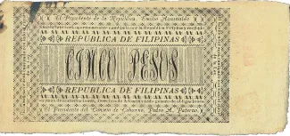 Philippine notgeld 5 Pesos, 1899 reverse