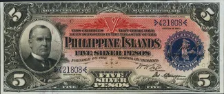 Philippine notgeld 5 Pesos, 1903 obverse