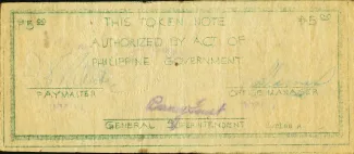 Philippine notgeld 5 Pesos, 1941 obverse