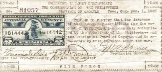 Philippine notgeld 5 Pesos, 1942 obverse