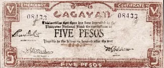 Philippine notgeld 5 Pesos, 1942 obverse