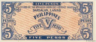 Philippine notgeld 5 Pesos, 1942 reverse