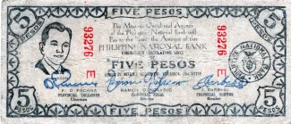 Philippine notgeld 5 Pesos, 1942 obverse