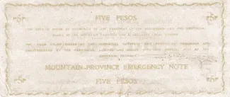 Philippine notgeld 5 Pesos, 1942 reverse