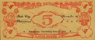Philippine notgeld 5 Pesos, 1942-1944 reverse