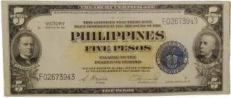 Philippine notgeld 5 Pesos, 1944 obverse