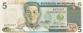 Philippine notgeld 5 Piso, 1985-1993 obverse