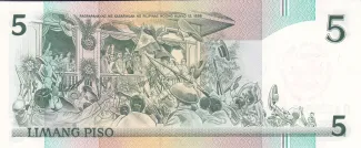 Philippine notgeld 5 Piso, 1989 P-177 reverse