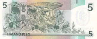 Philippine notgeld 5 Piso, 1990 P-178 reverse