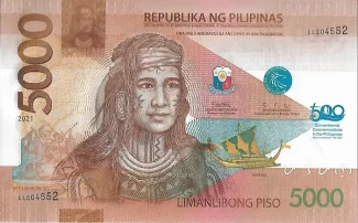 Philippines 5,000 Piso, 2021 obverse
