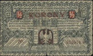 Polish notgeld 0.5 Korona, 1919 reverse