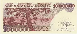 Poland 1.000.000 Zlotys, 1991 reverse