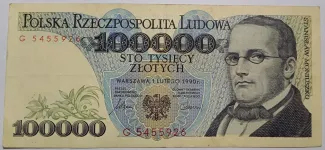 Poland 100.000 Zlotys, 1990 obverse