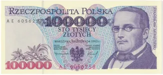 Poland 100.000 Zlotys, 1993 obverse