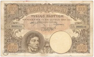 Poland 1.000 Zlotys, 1919 image