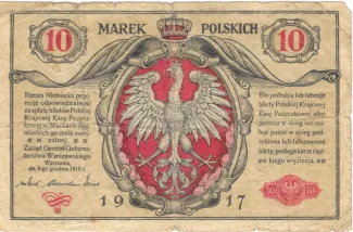 Poland 10 Marks, 1916-1917 obverse