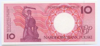 Poland 10 Zlotys, 1990 P-167 reverse
