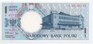 Poland 1 Zlotys, 1990 P-164 obverse