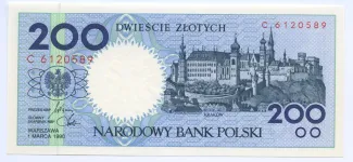 Poland 200 Zlotys, 1990 P-171 obverse