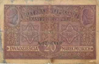 Poland 20 Marks, 1917 reverse
