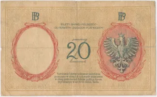 Poland 20 Zlotys, 1924 reverse