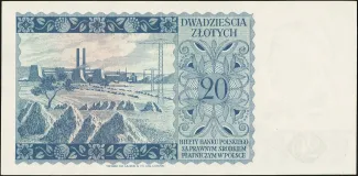 Poland 20 Zlotys, 1939 reverse