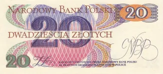 Poland 20 Zlotys, 1982 reverse