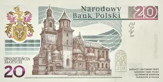Poland 20 Zlotys, 2015 P-188 reverse