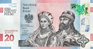 Poland 20 Zlotys, 2015 P-188 obverse