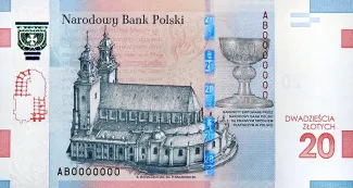 Poland 20 Zlotys, 2015 P-188 reverse