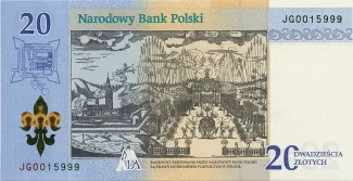 Poland 20 Zlotys, 2017 P-191 reverse