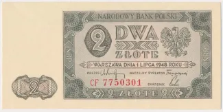 Poland 2 Zlotys, 1948 obverse