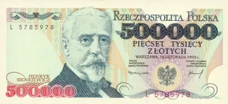 Poland 500.000 Zlotys, 1993 obverse