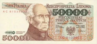 Poland 50.000 Zlotys, 1989 obverse