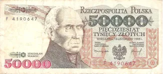 Poland 50.000 Zlotys, 1993 obverse