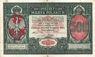 Poland 500 Marks, 1919 obverse