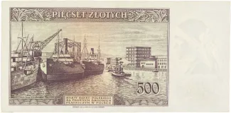 Poland 500 Zlotys, 1939 reverse