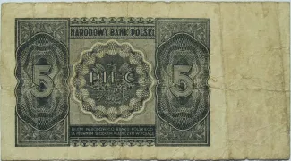Poland 5 Zlotys, 1946 reverse