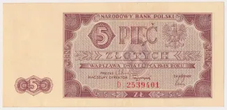 Poland 5 Zlotys, 1948 obverse