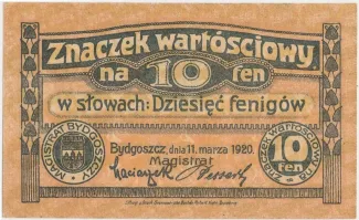 Polish notgeld 10 Fenigów, 1920 image